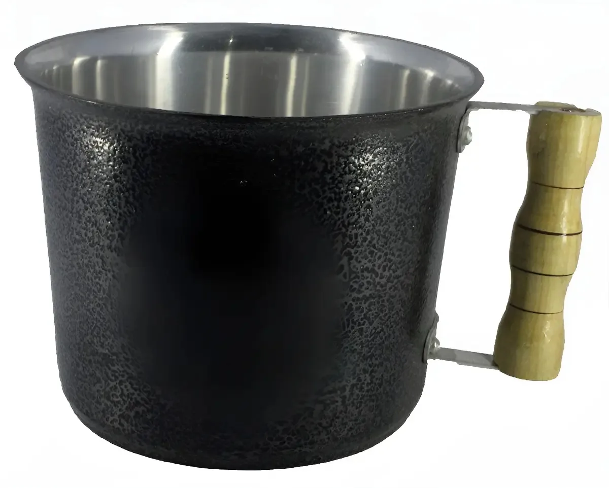 Canecão Alumínio 2L Diviforte Leiteira 16cm Cabo Madeira Preto