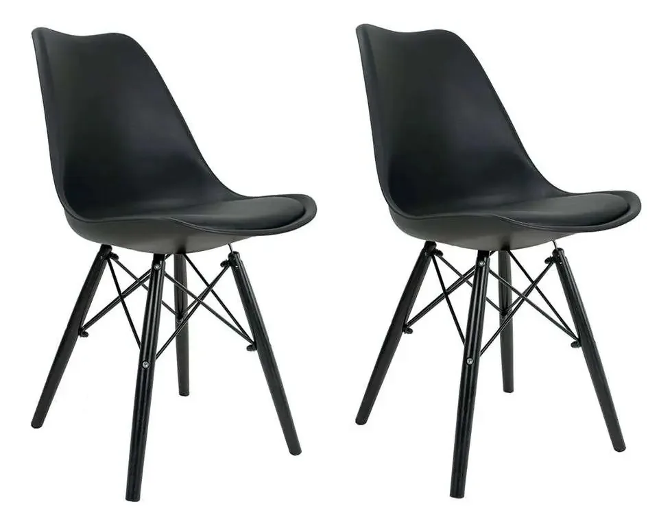 Conjunto Com 2 Cadeiras Saar Preto