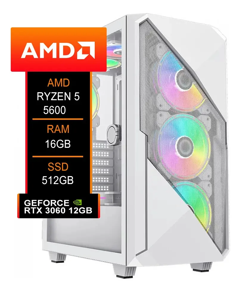 Computador De Mesa Yon Pc Gamer Amd 512 Gbamd Ryzen Ryzen 5 5600