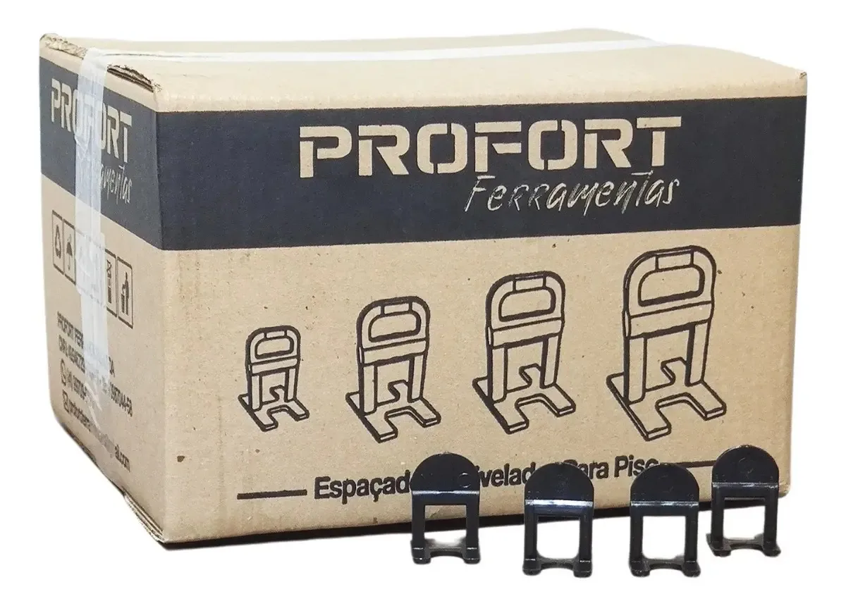 Espaçador Para Porcelanato Piso 500 Pçs Profort Std Black Cor Preto