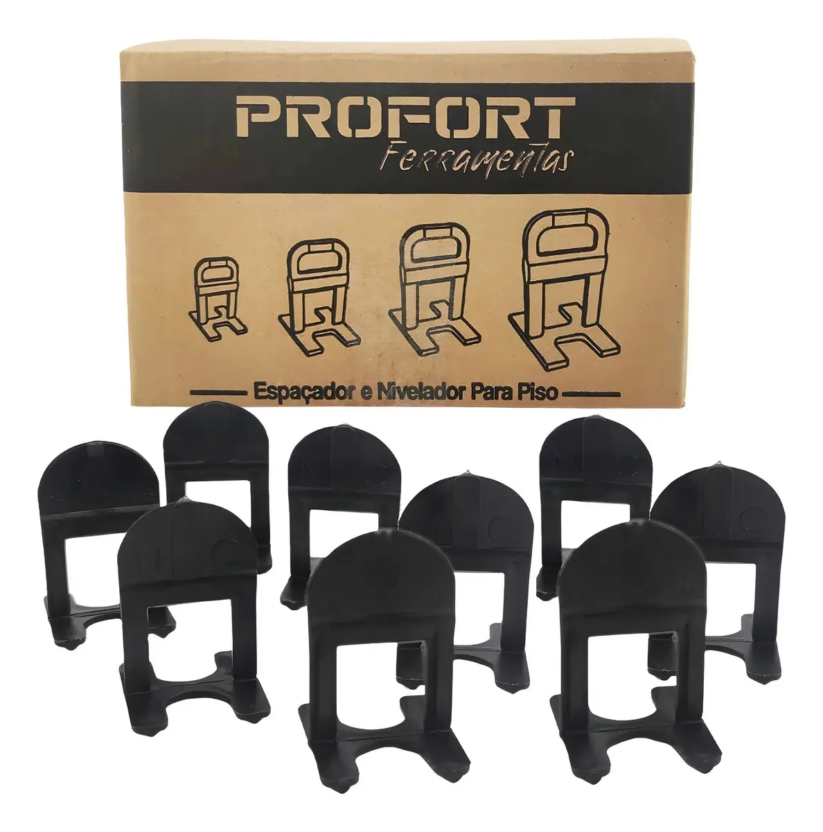 Clips Niveladores Porcelanato 3mm Profort 500 Pçs Preto