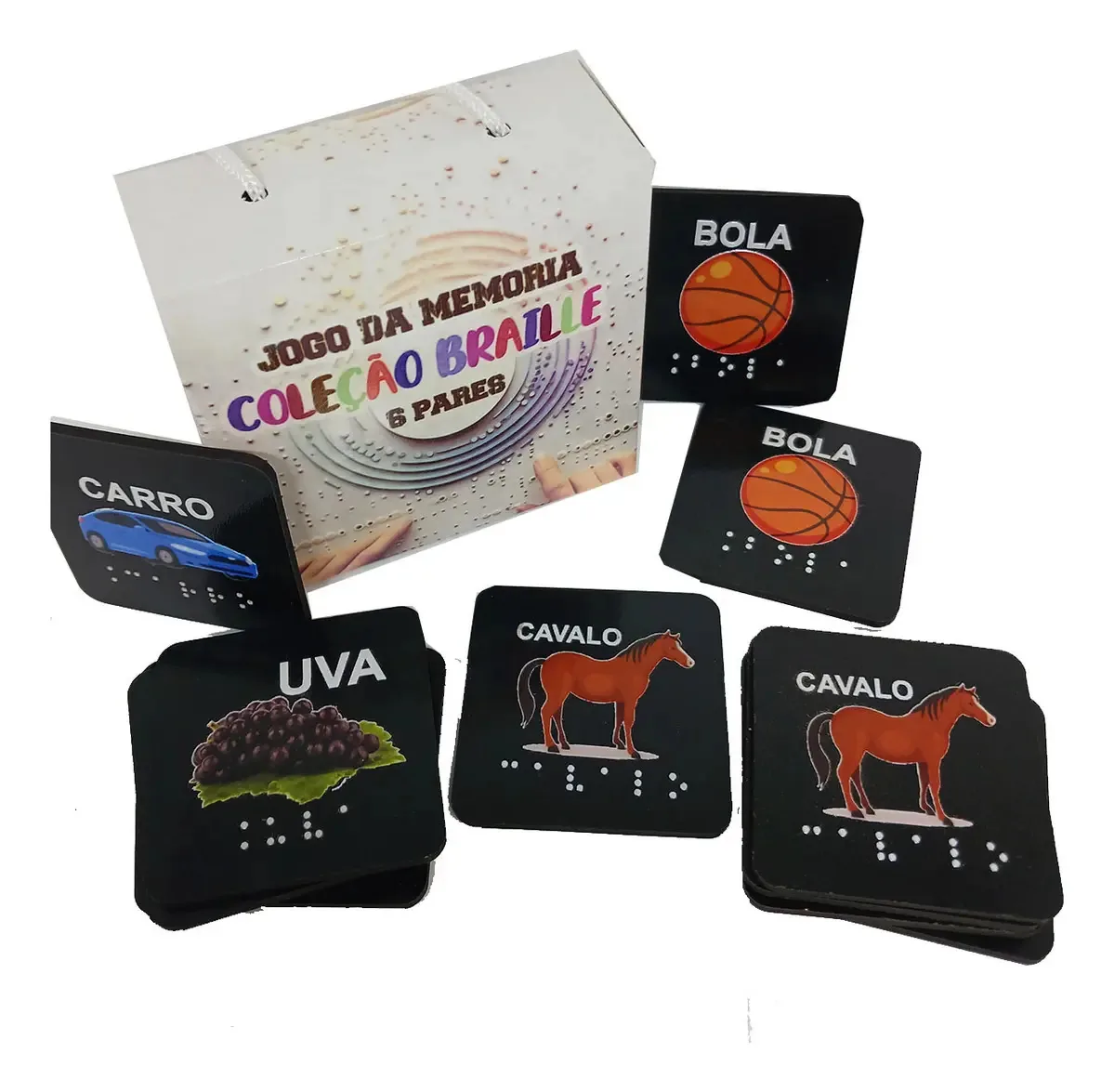 Jogo Da Memória 6 Pares Inclusivo Acessibilidade Em Braille