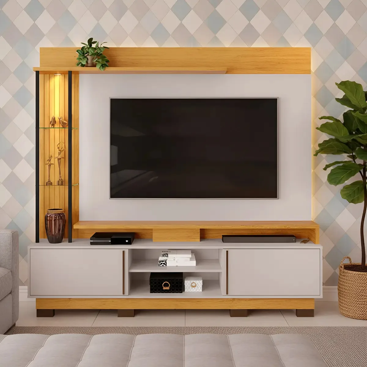 Estante Para TV Dj Móveis Martino Cor Cedro/bali 185cm X 200cm X 39cm