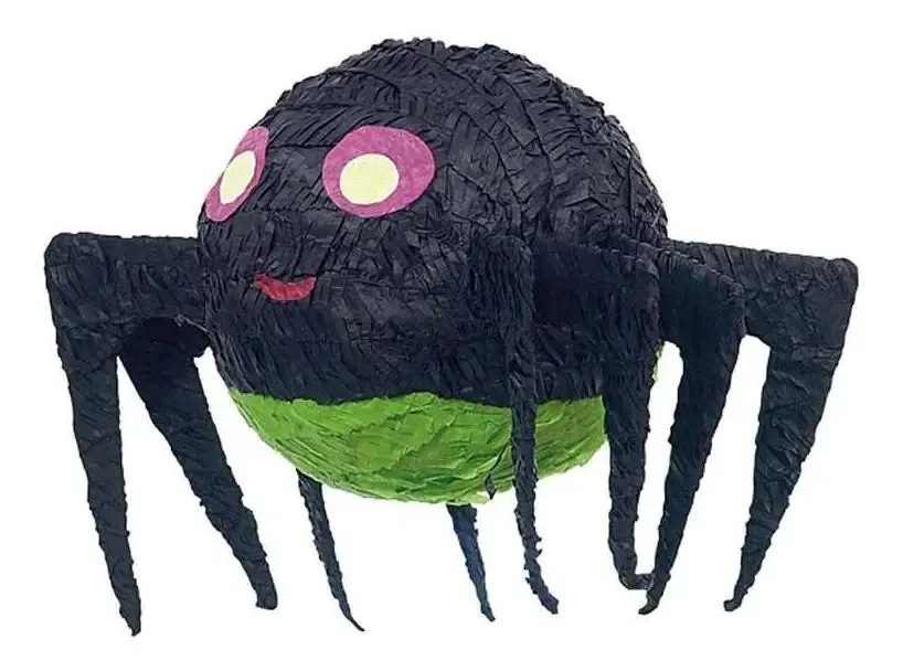 Pinhata Halloween Aranha - 35x35 Cm - Com Bastão Colorido