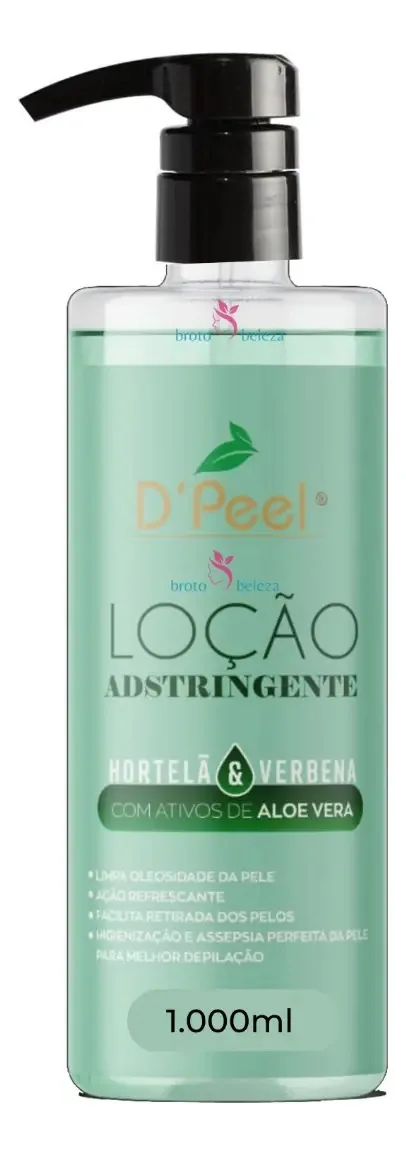 Loção Adstringente Pré Depilatório Hortelã 1.000ml | D'peel