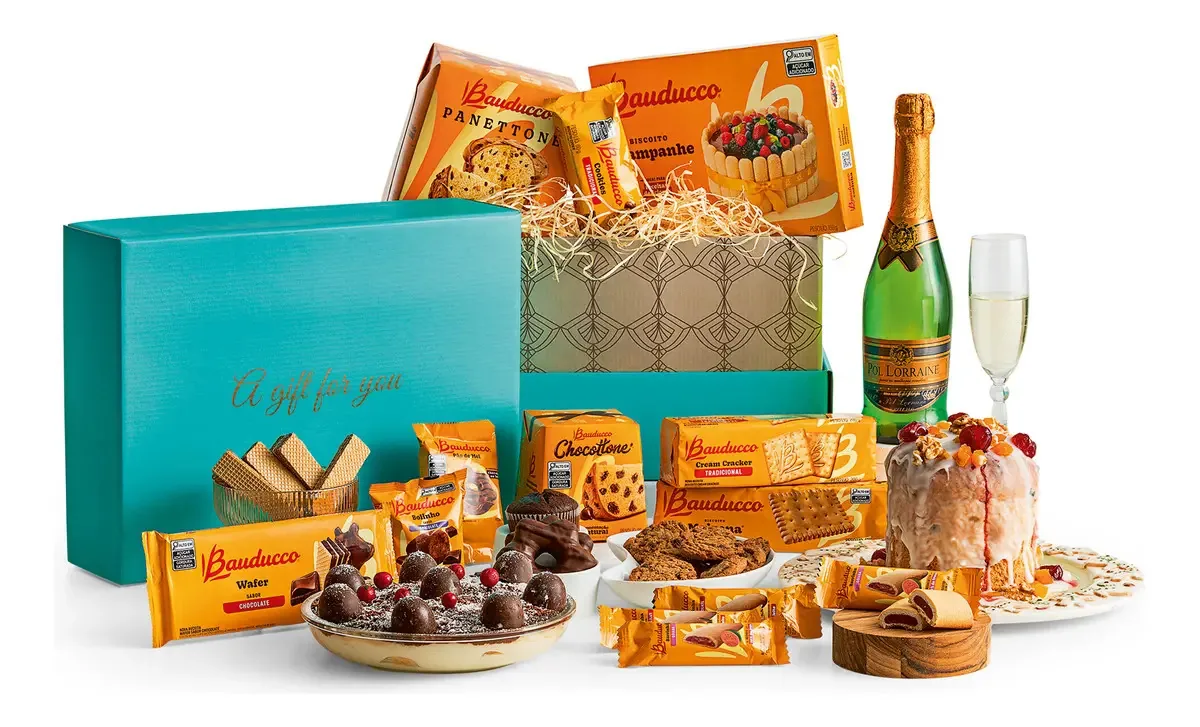 Cesta Natal Presente Final Ano Bauducco Empresa 19 Item Luxo