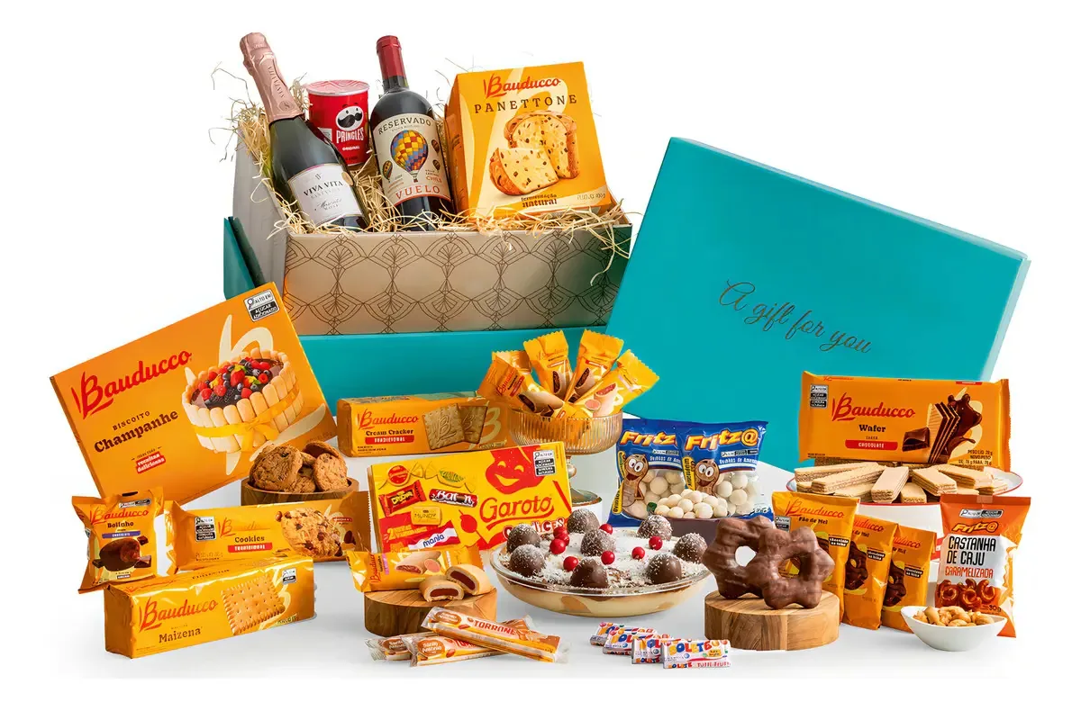 Cesta Natal Luxo Presente Final Ano Diretoria Noel 38 Itens