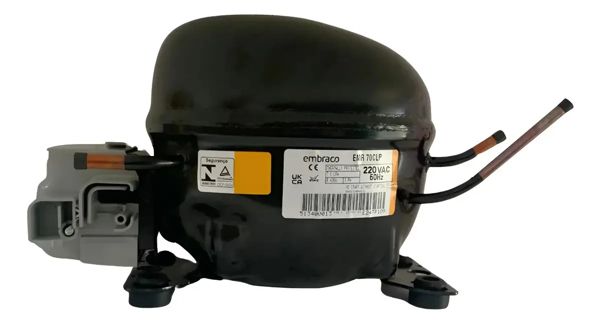 Compressor Embraco 1/5hp Geladeira Freezer Doméstico e Comercial EMR 70CLP