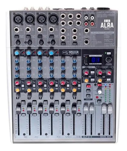 Mesa De Som Alra Music Mixer X1204 Usb 12 Canais