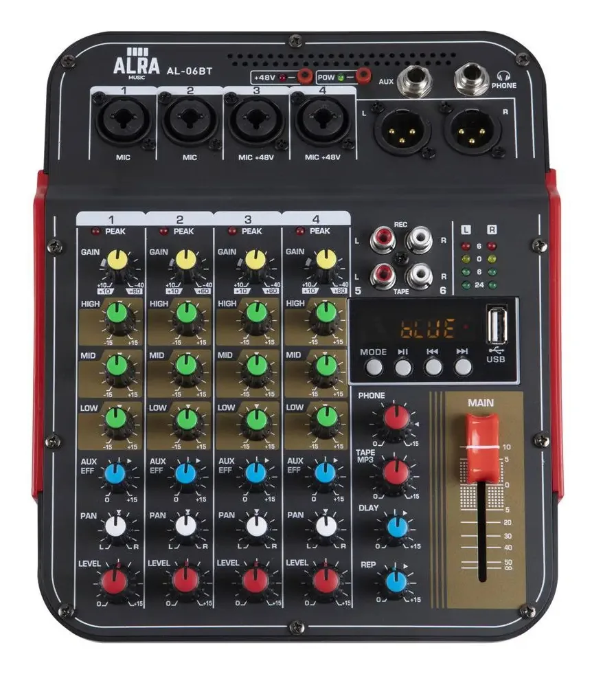 Mesa De Som Alra Music 6 Canais Usb Al-06bt