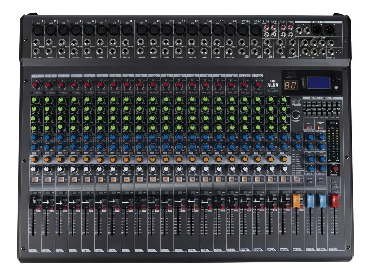 Mesa De Som Alra Music 24 Canais Usb Al-2406