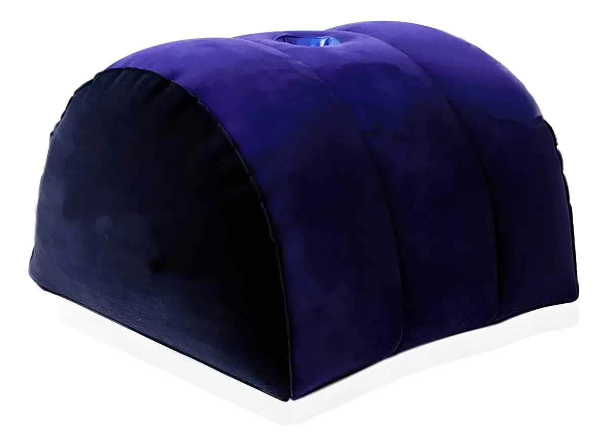 Almofada Sexual Inflável Formato U Unissex Azul Portátil Pvc
