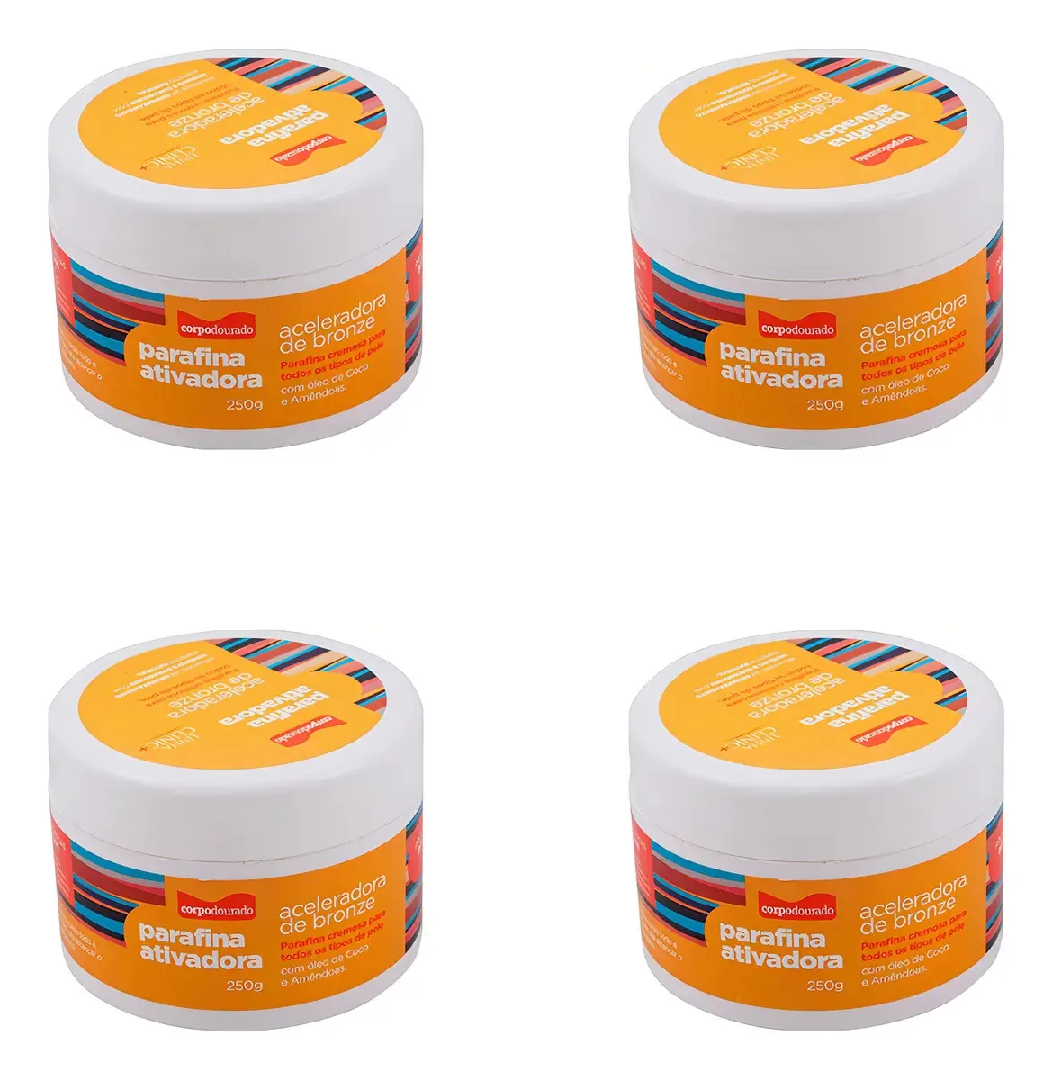 Kit 4 Parafina Ativadora Corpo Dourado Aceleradora 250g