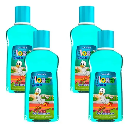 Colonia Corporal Flora Lavanda Para Crianças 100ml (kit 4)