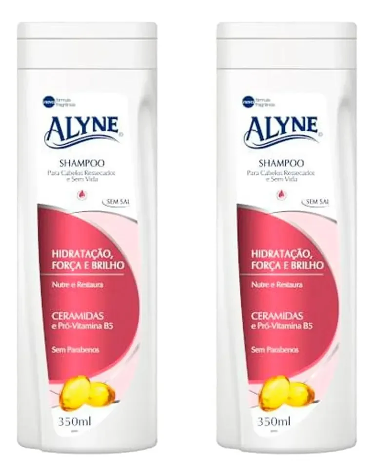 Kit Com 2 Shampoo Alyne Hidratação Força E Brilho 350ml