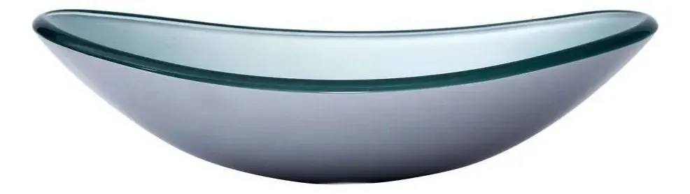 Cuba De Vidro Oval Canoa Para Banheiros Lavabos 47,5 Cm