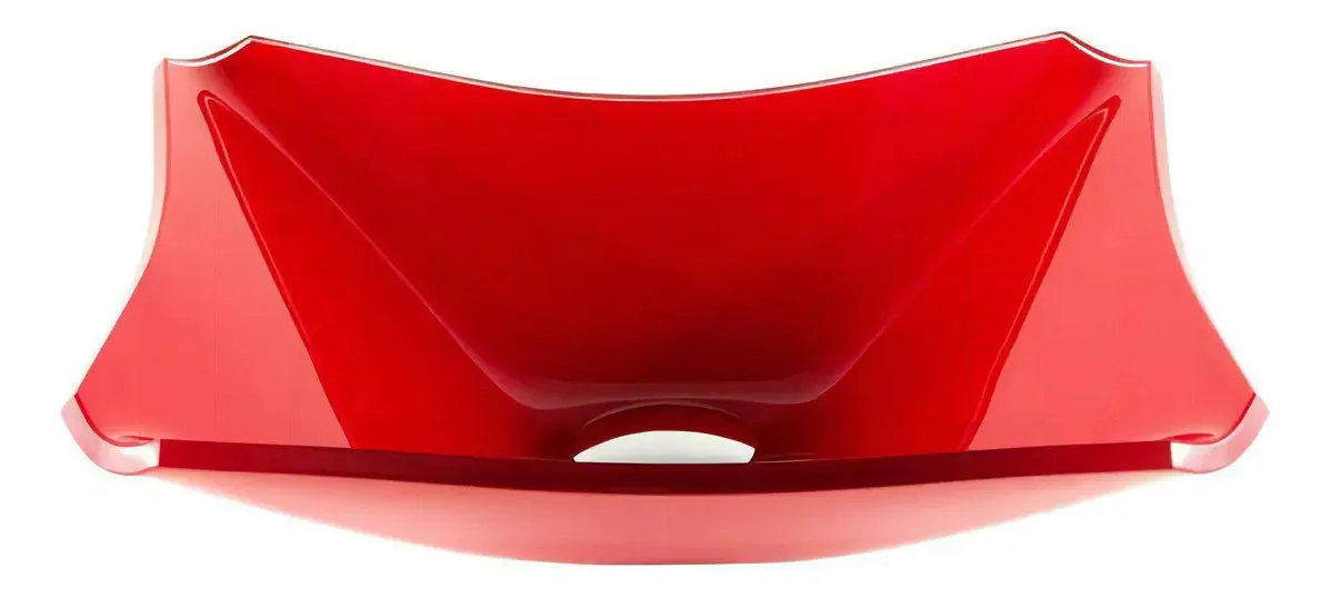 Cuba Para Banheiros E Lavabos De Vidro Retrô 38cm Acabamento Brilhante Cor Vermelho