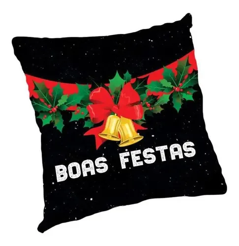 Almofada Decorativa Personalizado Natal Boas Festas Sinos