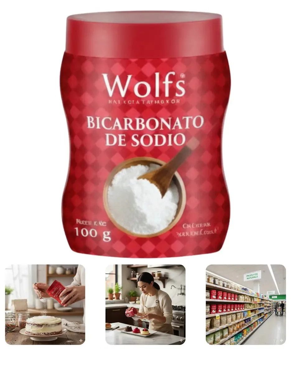 Bicarbonato Sódio Premium 100g Premium Puro Para Tira Manchas Roupa e Uso Alimentício Branqueador Sabor Neutro Antiacido Cor Branco Natural Multiuso Uso Doméstico Em Oferta Atacado Relics