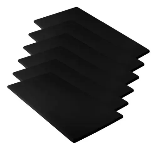 Kit 6 Colchonetes De Academia Pvc Siliconizado Preto