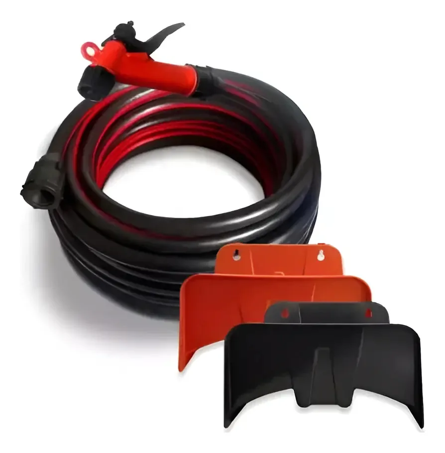 Mangueira Jardim Black Flex 30m Com Acessorios E Suporte Preto