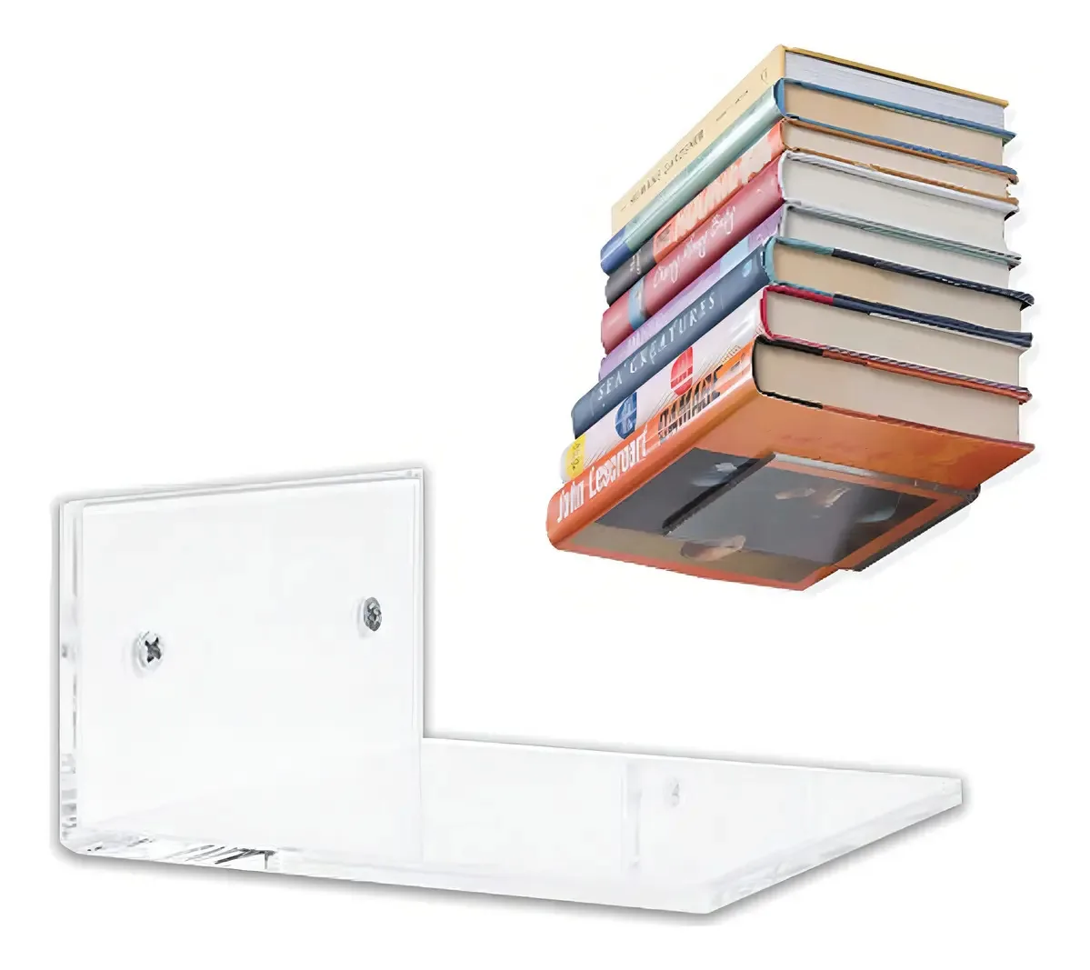 Suporte Para Livros Organizador De Parede Acrilico Cor Cristal