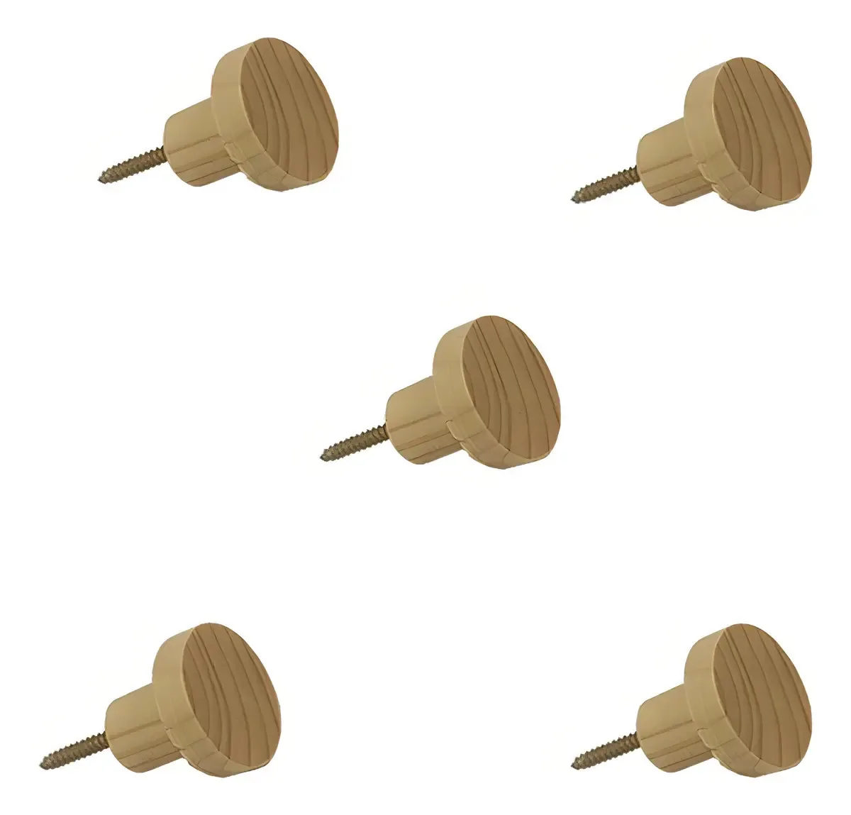 5 Cabideiros Pinus Gancho Para Closet - 3 Cm