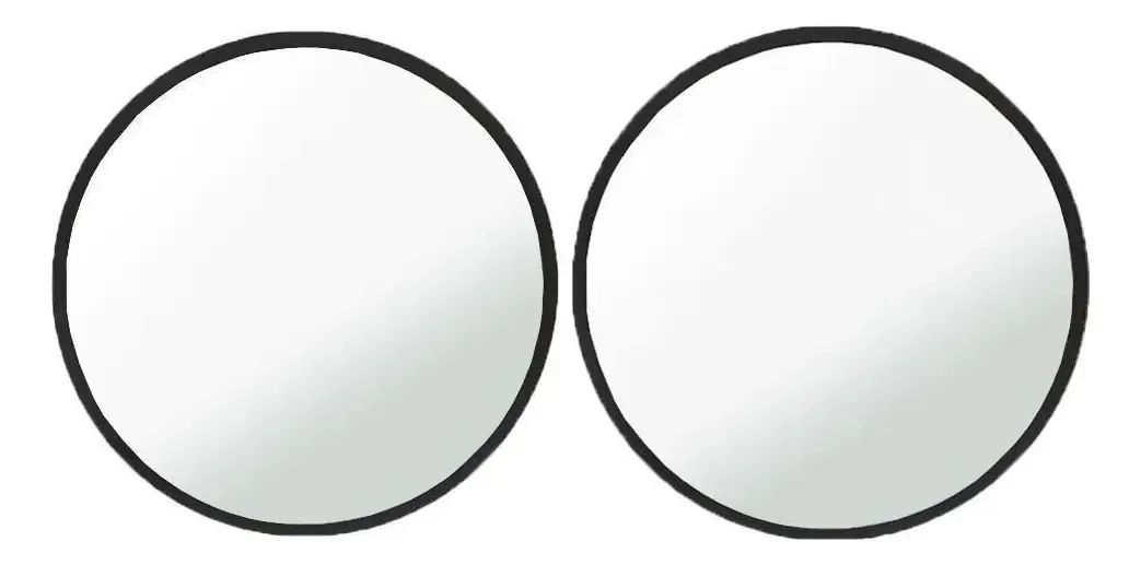 Kit 2 Espelhos Redondos Estilo Minimalista 60 Cm - Preto