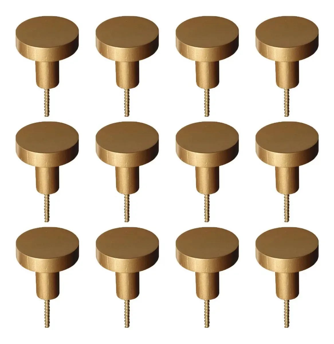 12 Cabideiros Pendurador De Parede Para Roupas 3cm- Dourado