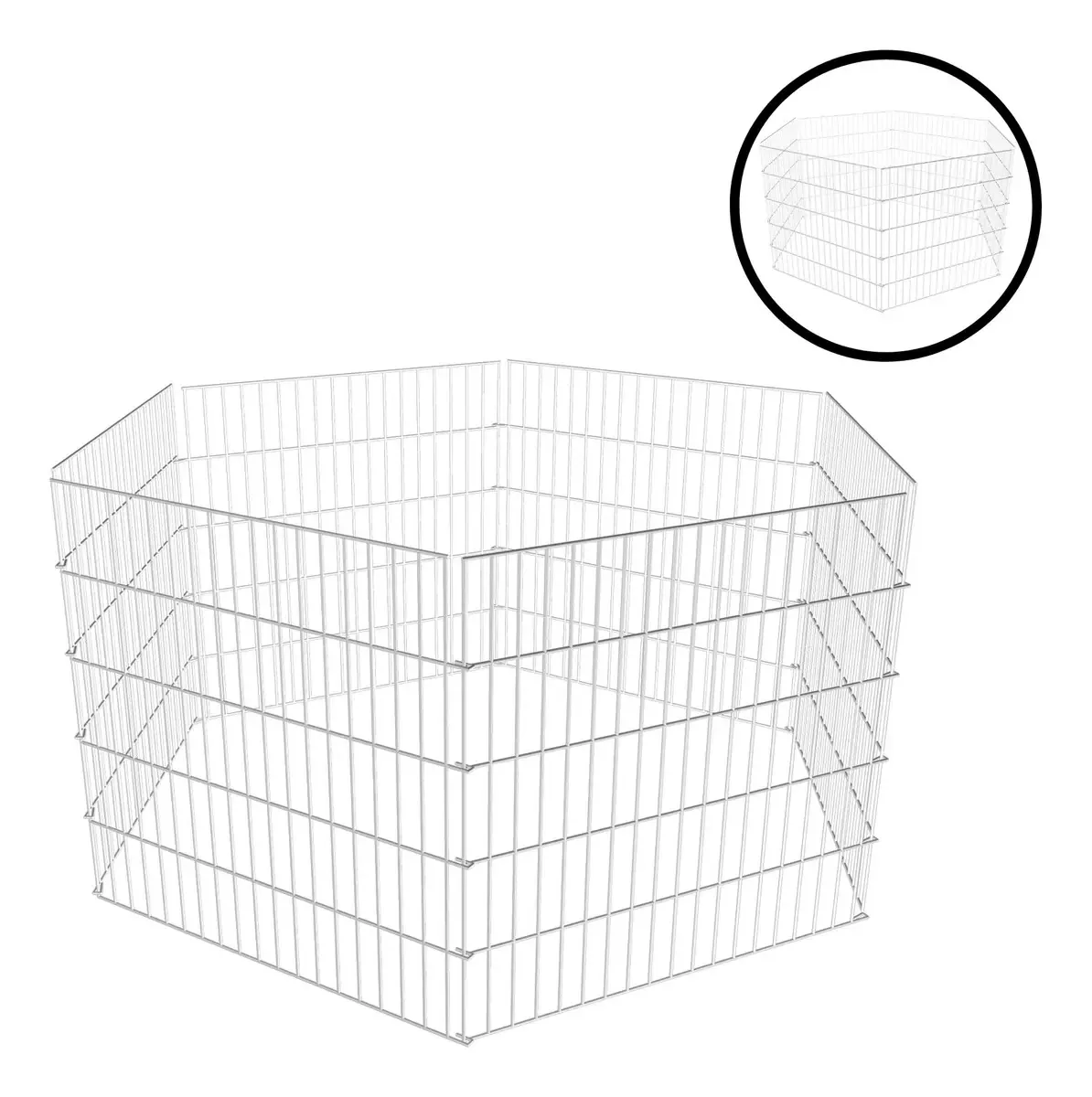 Cercado Aramado Com 6 Partes Médio Jel Plast