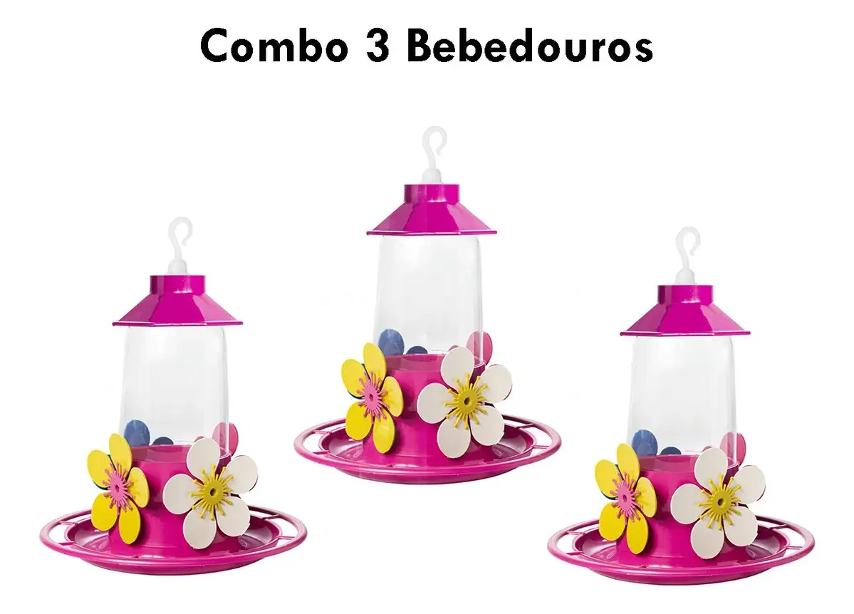 Bebedouro Para Beija Flor Luxo Com Bandeja Jel Plast