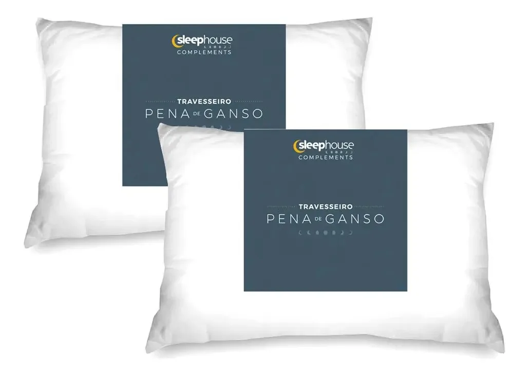 Conjunto Travesseiros 100% Penas De Ganso Sleep Complements Branco
