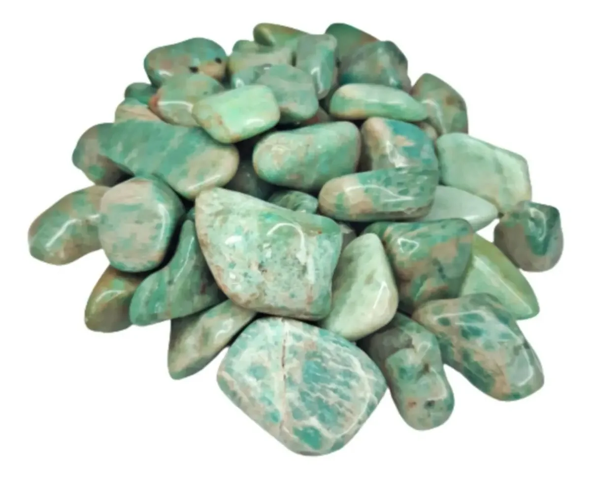 Amazonita Pedra Rolada 1kg Semi Preciosa Magia Da Pedra