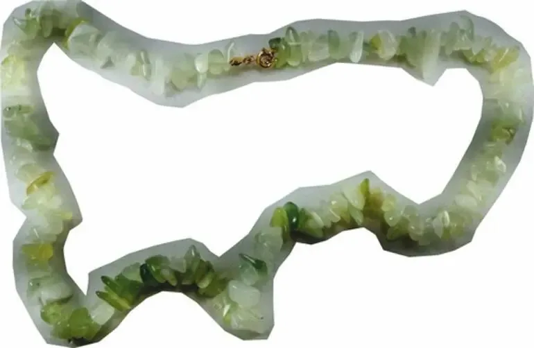 Colar De Pedra Natural Jade Verde Jóia Semi Preciosa