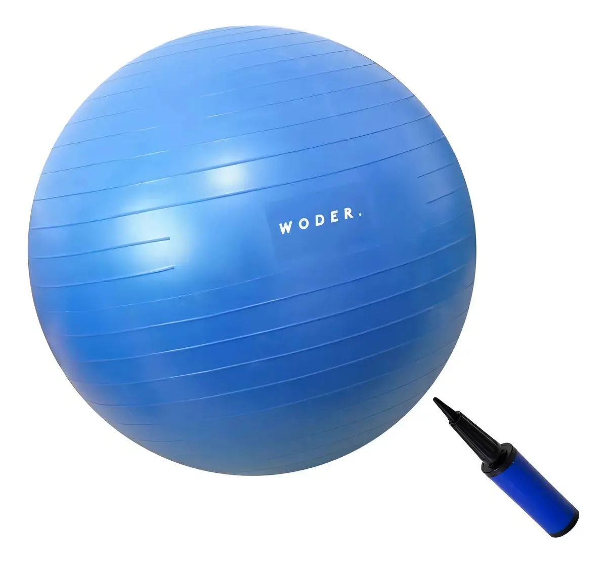Bola De Ginástica Suíça 65cm Woder Pilates Funcional Treino Cor Azul