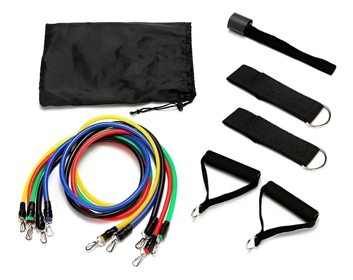 Kit Elásticos Extensores Multi Função Woder 5 Intensidades Preto