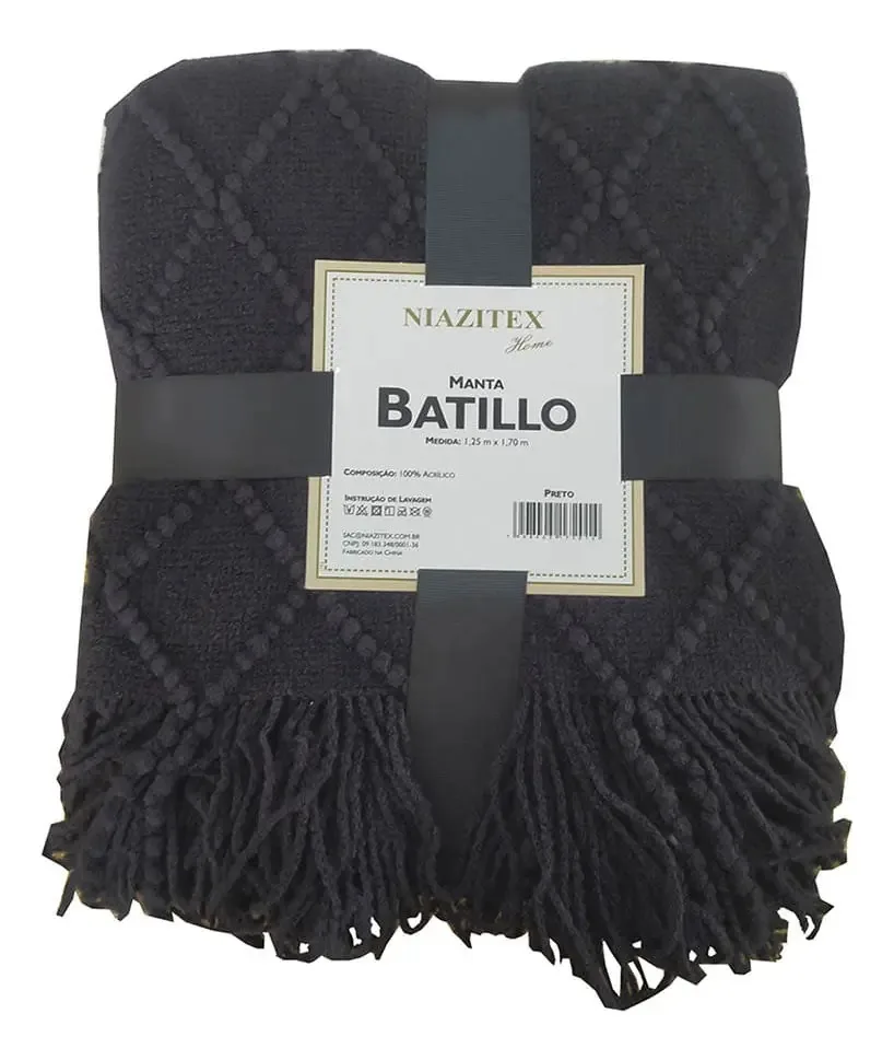 Manta Batillo Preto - 1,25m X 1,50m