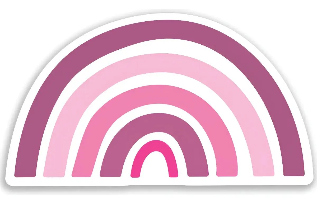 Adesivo Antiderrapante Banheiro Rosa Arco-íris PVC 30x53cm QuartinhosQuartinhos