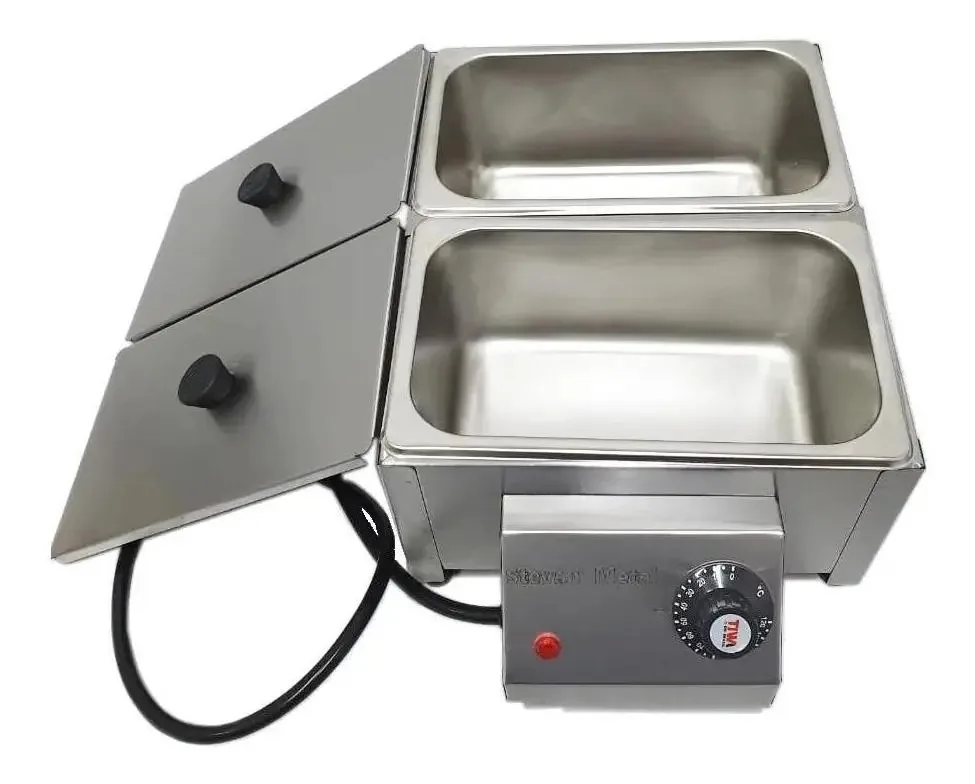Derretedeira Chocolate Stevan Metal Multiuso Inox 2 Cubas 5Kg 220V 1000W