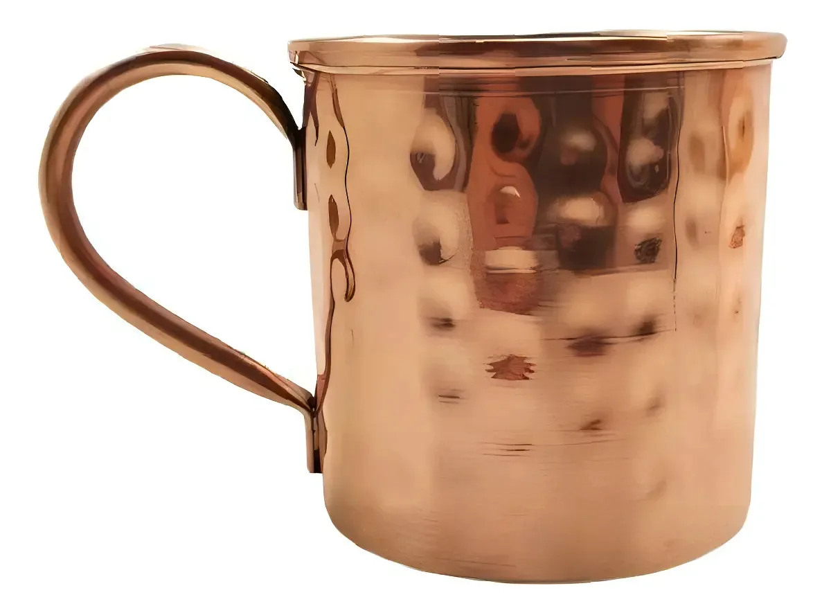 Caneca Martelada Moscow Mule Drinks Cobre Alça Bronze 350ml