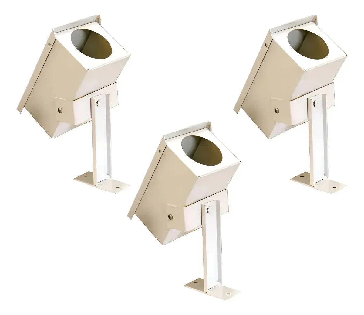 Kit 3 Proteções Reforçadas Para Câmera Segurança Bullet 11x23x9cm Branco