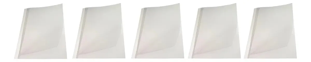 Kit 5 Capas para Encadernação Térmica Branca, A4, até 350 Folhas