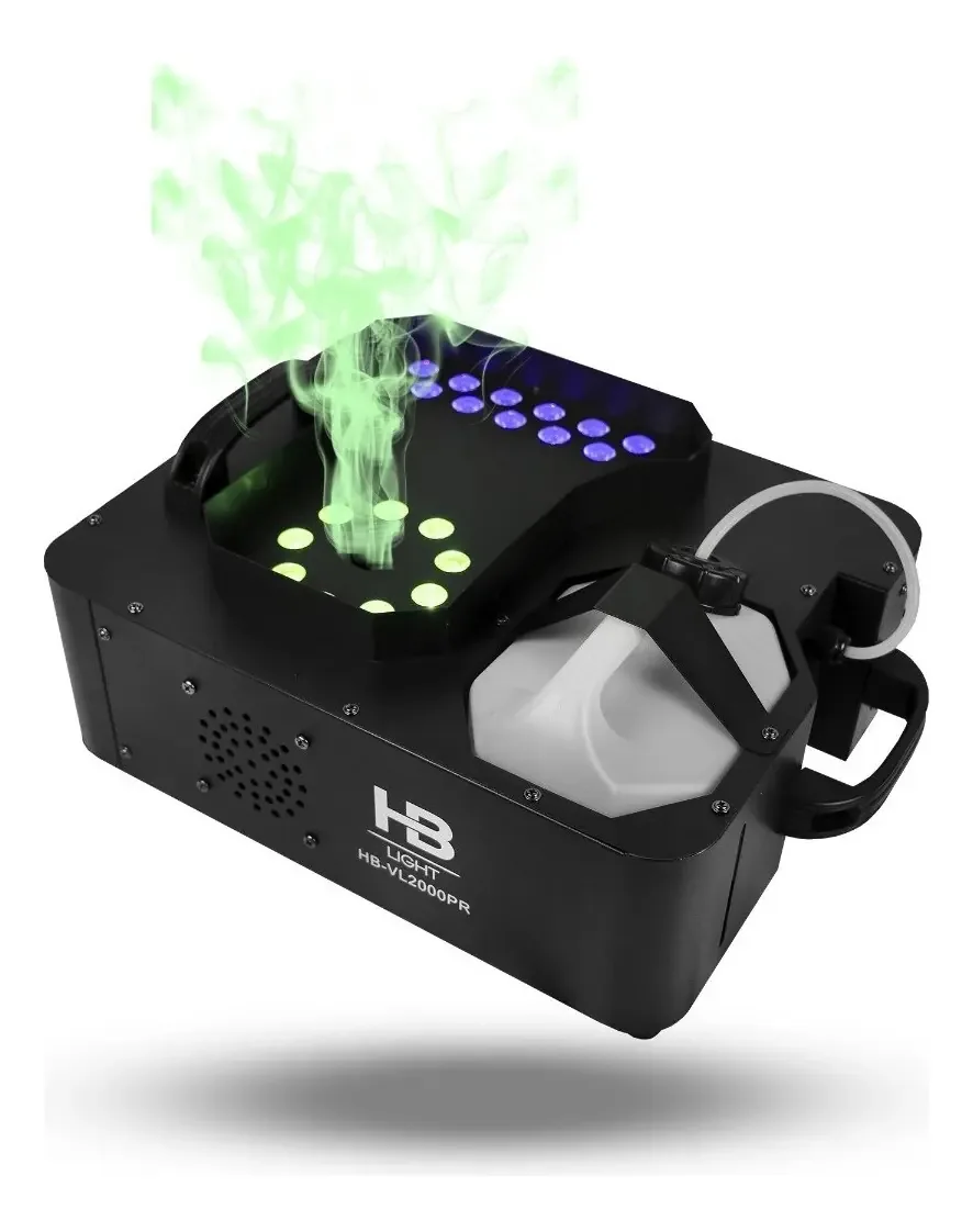 Maquina Fumaça 2000w Vertical 21 Led Rgb 3in1 Cor Preto