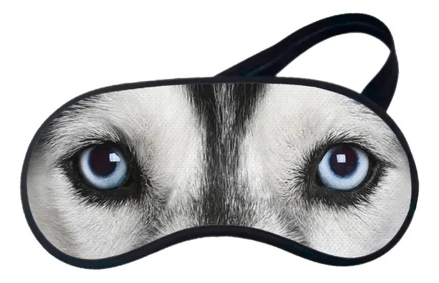 Máscara de Dormir Polo Personalizado Husky Siberiano Sublimação Branco