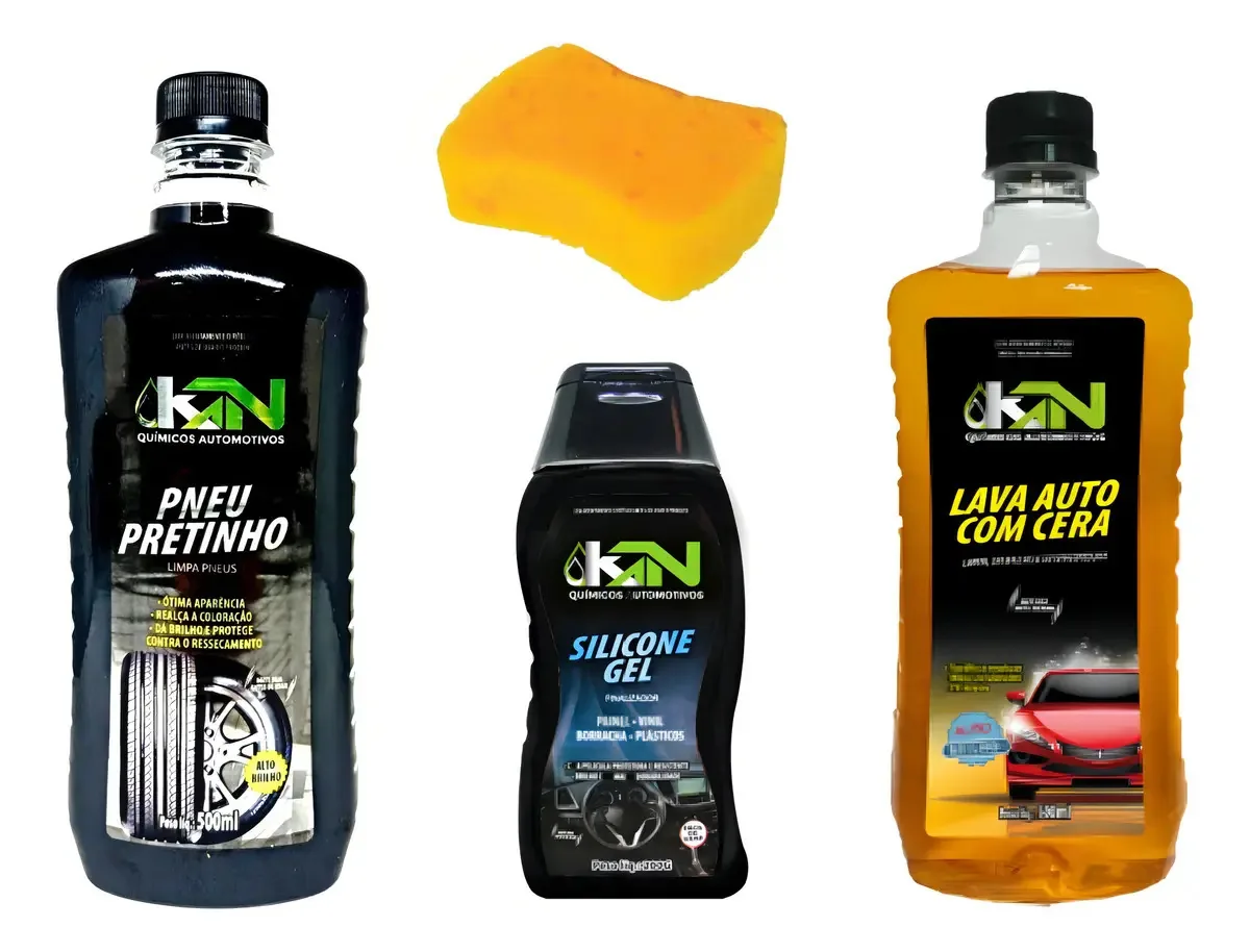 Lava Carro Moto Kit Limpeza Automotiva Kn Com Silicone