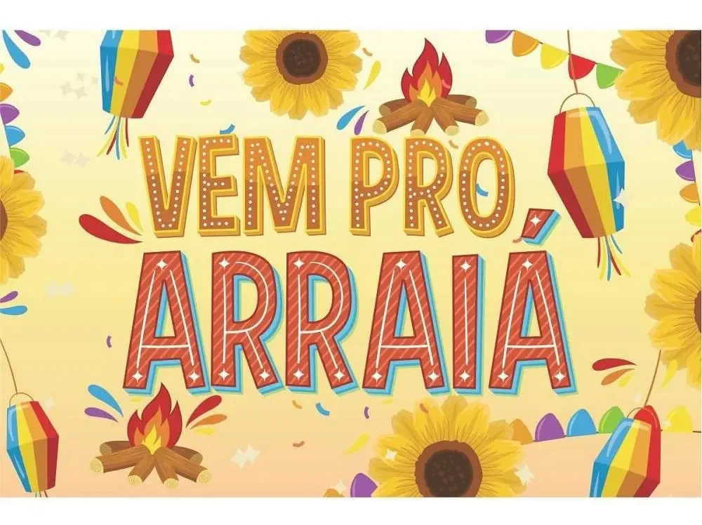 Painel De Festa Junina Em Lona 100x70cm