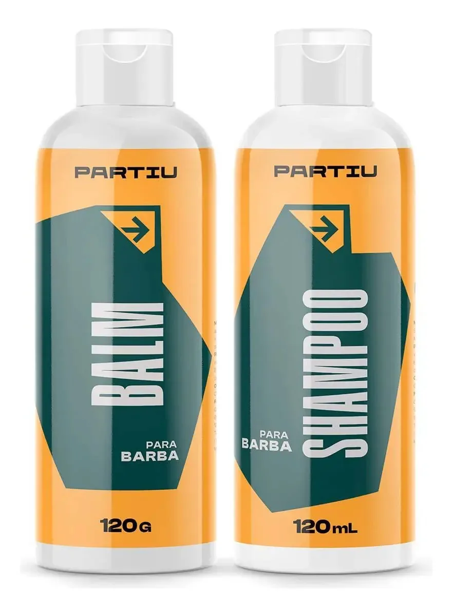 Kit Balm E Shampoo Para Barba Profissional 120g Vigor Partiu