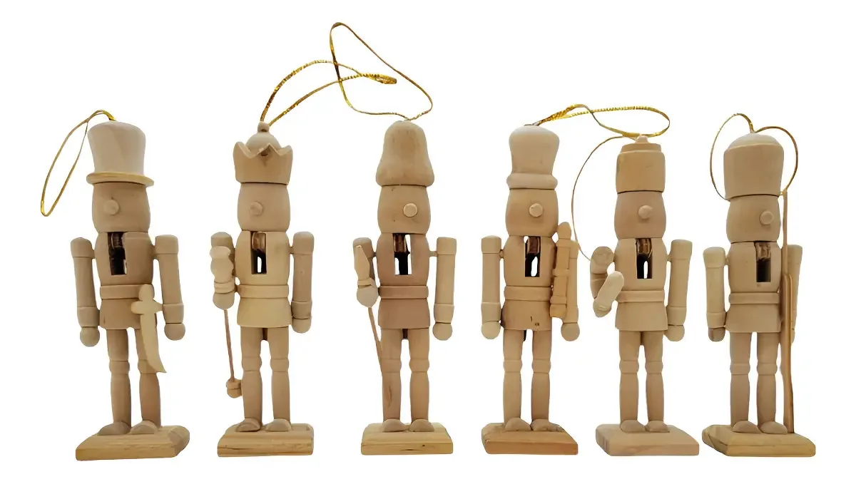 Conjunto Boneco Soldado Quebra Nozes De Madeira - 10cm