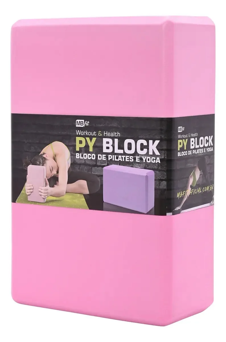 Bloco Para Exercícios Yoga Pilates Meditação Alongamento Cor Rosa