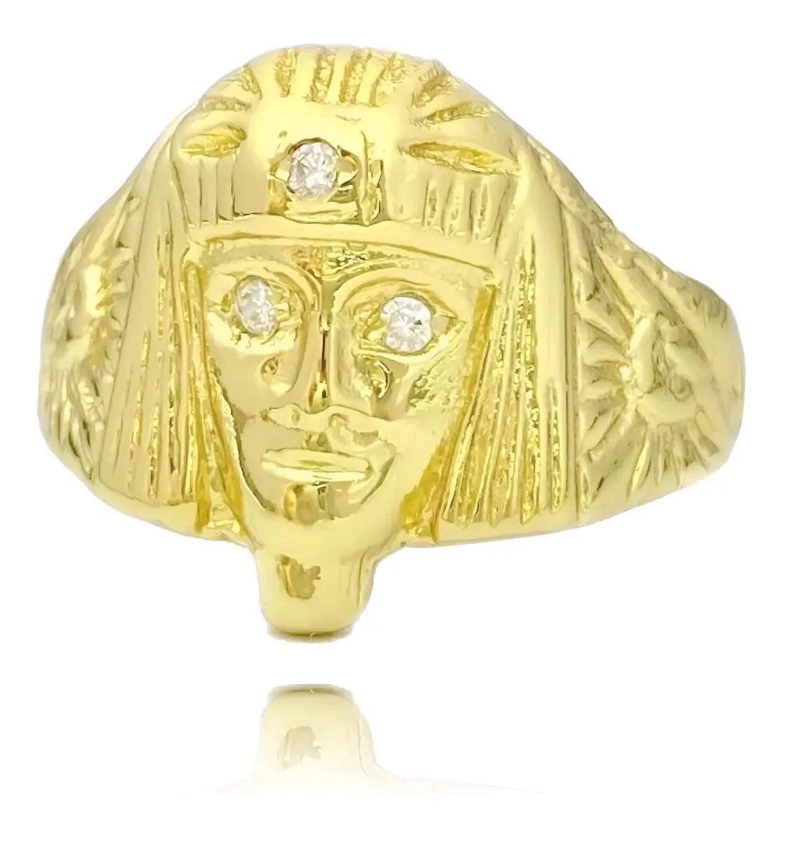 Anel Selo Dourado Banho Ouro 18k Pingente Mercadão do Ouro Tamanho 23